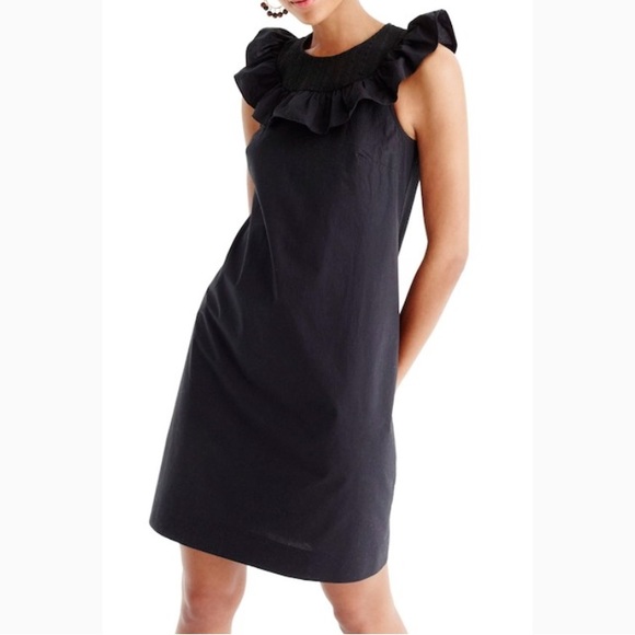 J. Crew Dresses & Skirts - J.Crew Ruffle Black Dress Size 00 NWT